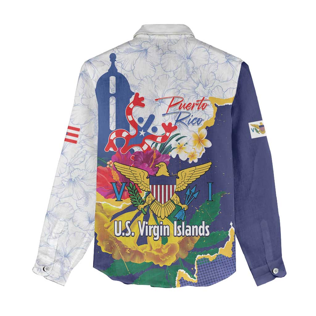 US Virgin Islands - Puerto Rico Day Women Casual Shirt Boricua Coqui Yellow-colored Eagle - Wonder Print Shop
