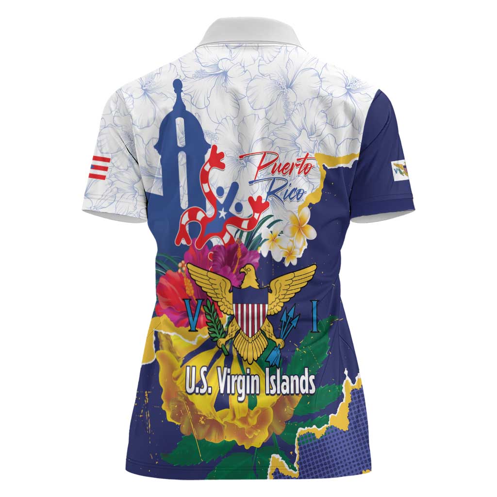 US Virgin Islands - Puerto Rico Day Women Polo Shirt Boricua Coqui Yellow-colored Eagle - Wonder Print Shop
