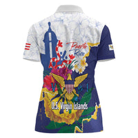 US Virgin Islands - Puerto Rico Day Women Polo Shirt Boricua Coqui Yellow-colored Eagle - Wonder Print Shop