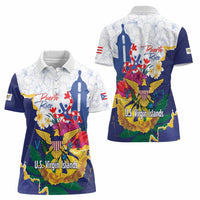 US Virgin Islands - Puerto Rico Day Women Polo Shirt Boricua Coqui Yellow-colored Eagle - Wonder Print Shop