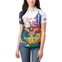 US Virgin Islands - Puerto Rico Day Women Polo Shirt Boricua Coqui Yellow-colored Eagle - Wonder Print Shop