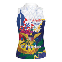 US Virgin Islands - Puerto Rico Day Women Sleeveless Polo Shirt Boricua Coqui Yellow-colored Eagle - Wonder Print Shop