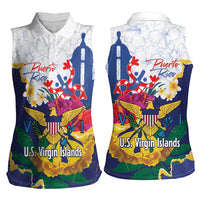 US Virgin Islands - Puerto Rico Day Women Sleeveless Polo Shirt Boricua Coqui Yellow-colored Eagle - Wonder Print Shop