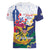 US Virgin Islands - Puerto Rico Day Women V-Neck T-Shirt Boricua Coqui Yellow-colored Eagle - Wonder Print Shop