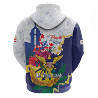 US Virgin Islands - Puerto Rico Day Zip Hoodie Boricua Coqui Yellow-colored Eagle - Wonder Print Shop