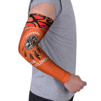Personalized Orange Day Canada Arm Sleeves Honouring The Children Haida Pattern - Wonder Print Shop