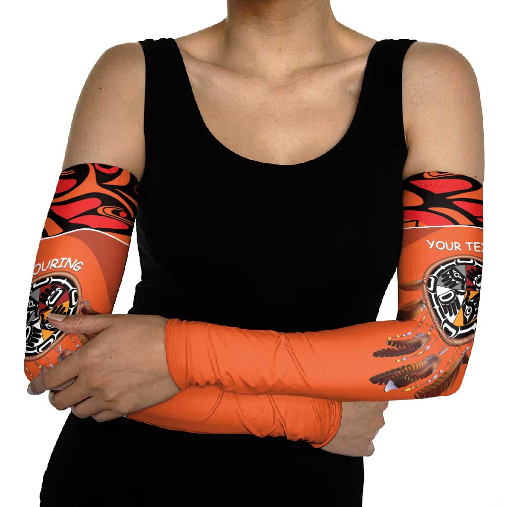 Personalized Orange Day Canada Arm Sleeves Honouring The Children Haida Pattern - Wonder Print Shop