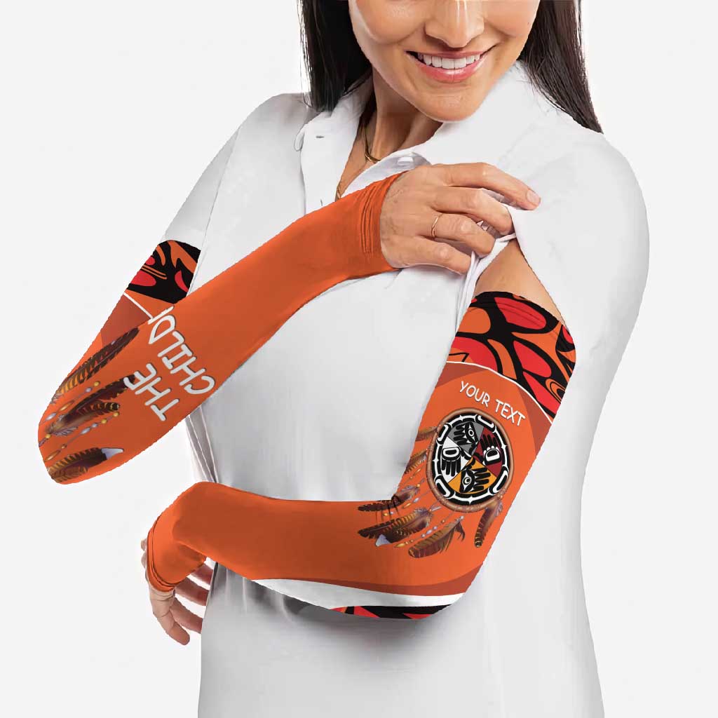Personalized Orange Day Canada Arm Sleeves Honouring The Children Haida Pattern - Wonder Print Shop
