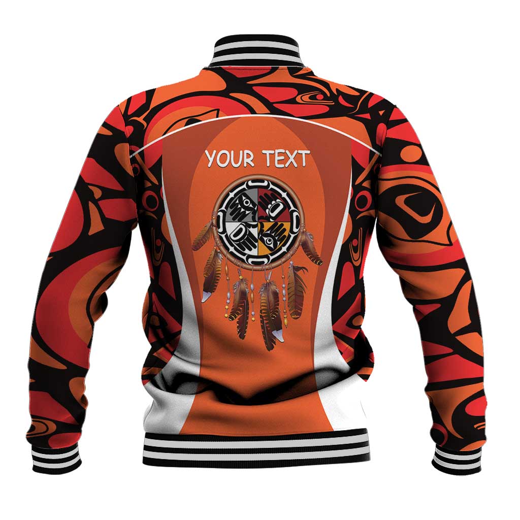 Personalized Orange Day Canada Baseball Jacket Honouring The Children Haida Pattern - Wonder Print Shop