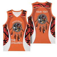 Personalized Orange Day Canada Basketball Jersey Honouring The Children Haida Pattern - Wonder Print Shop