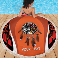 Personalized Orange Day Canada Beach Blanket Honouring The Children Haida Pattern - Wonder Print Shop