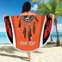 Personalized Orange Day Canada Beach Blanket Honouring The Children Haida Pattern - Wonder Print Shop