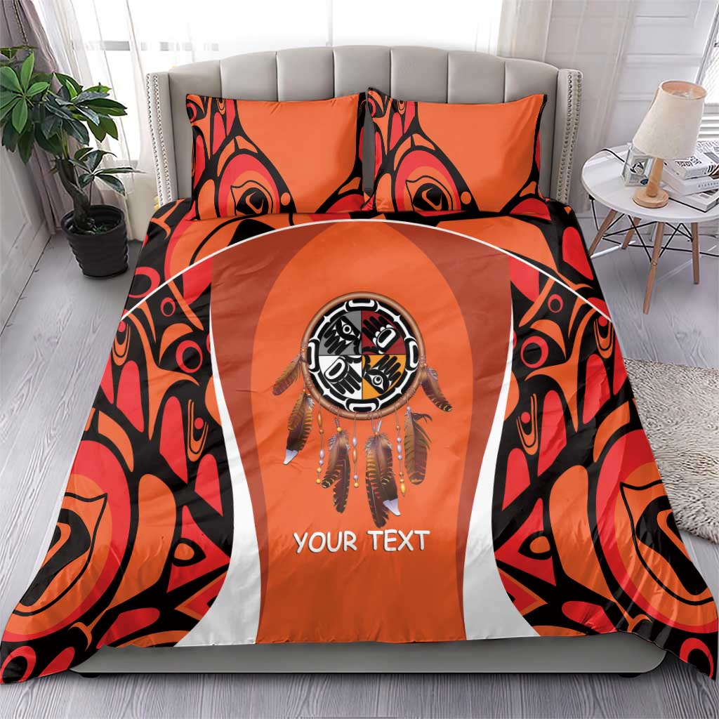 Personalized Orange Day Canada Bedding Set Honouring The Children Haida Pattern - Wonder Print Shop