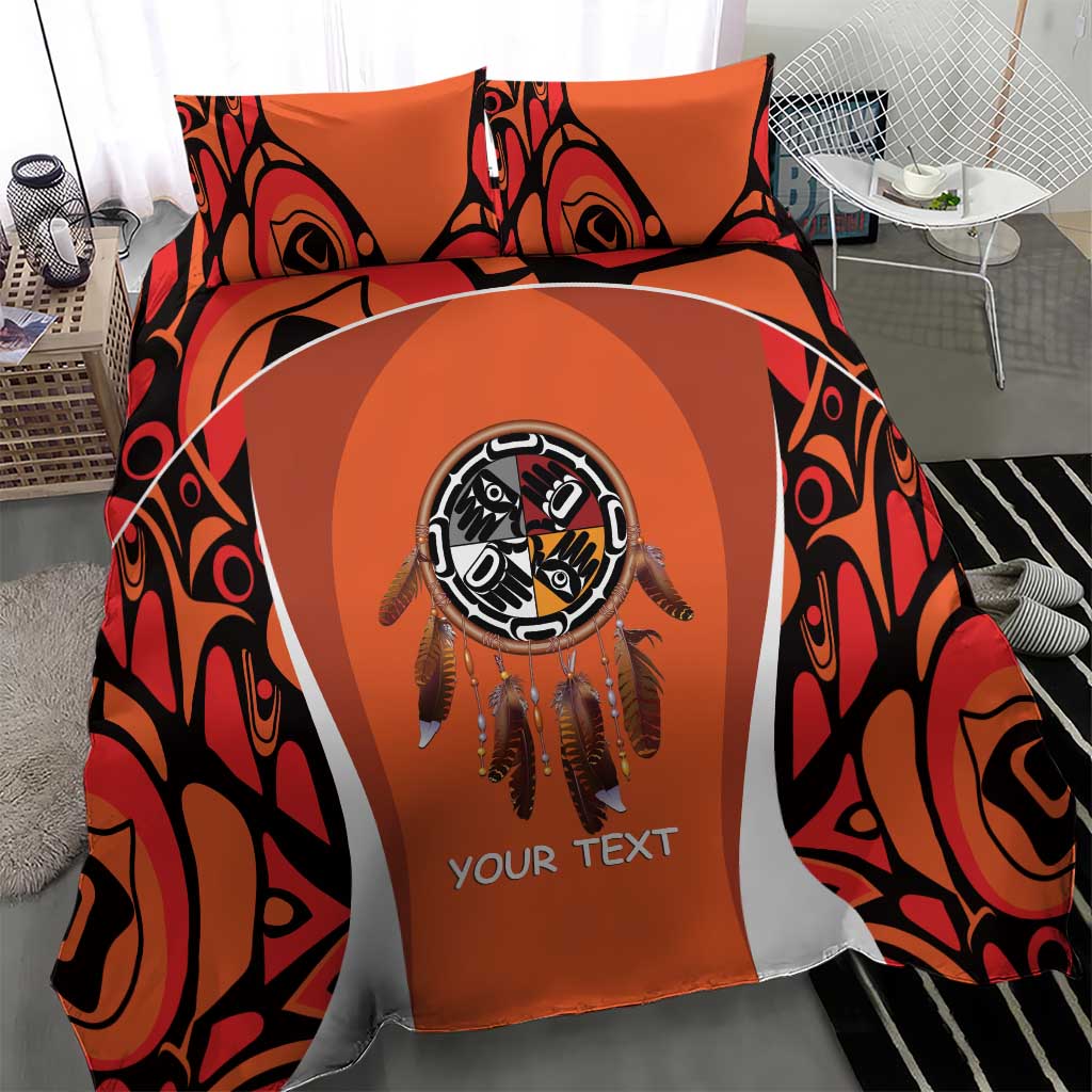 Personalized Orange Day Canada Bedding Set Honouring The Children Haida Pattern - Wonder Print Shop
