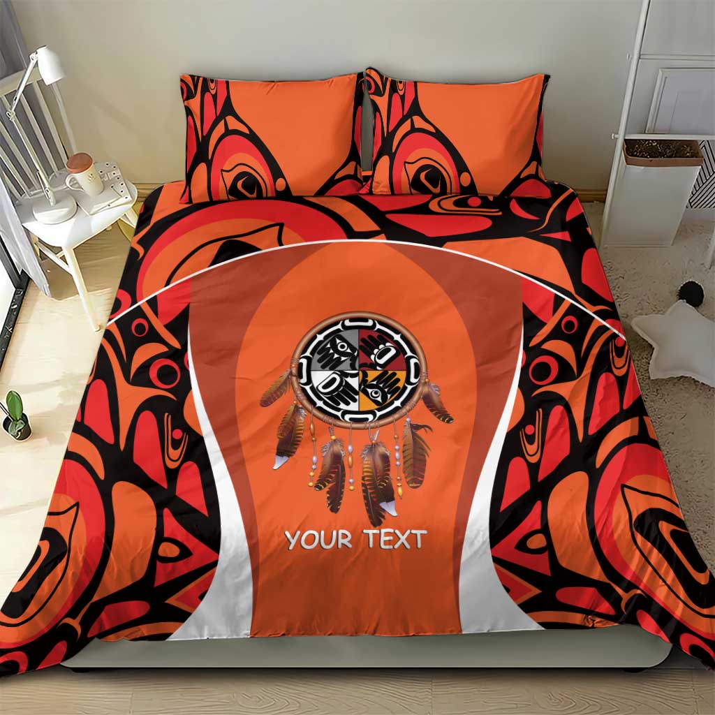 Personalized Orange Day Canada Bedding Set Honouring The Children Haida Pattern - Wonder Print Shop
