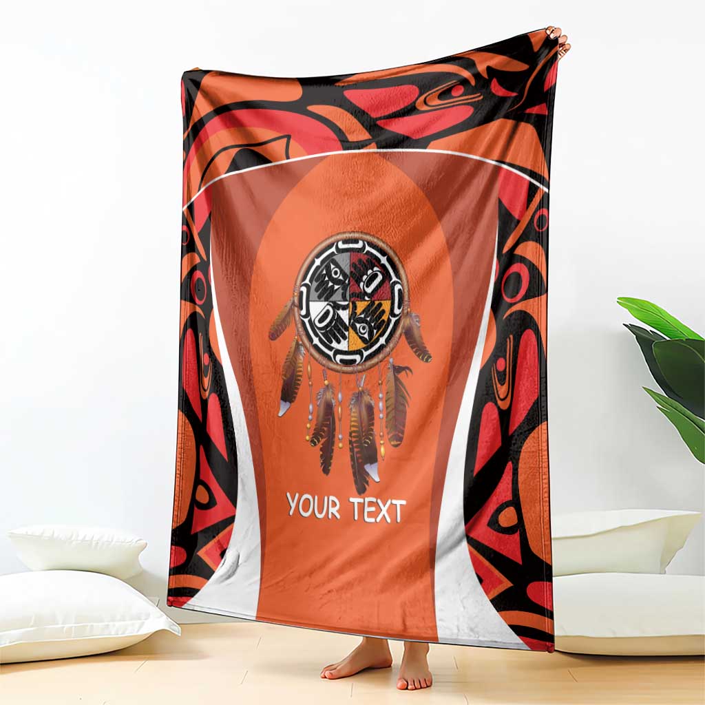 Personalized Orange Day Canada Blanket Honouring The Children Haida Pattern - Wonder Print Shop