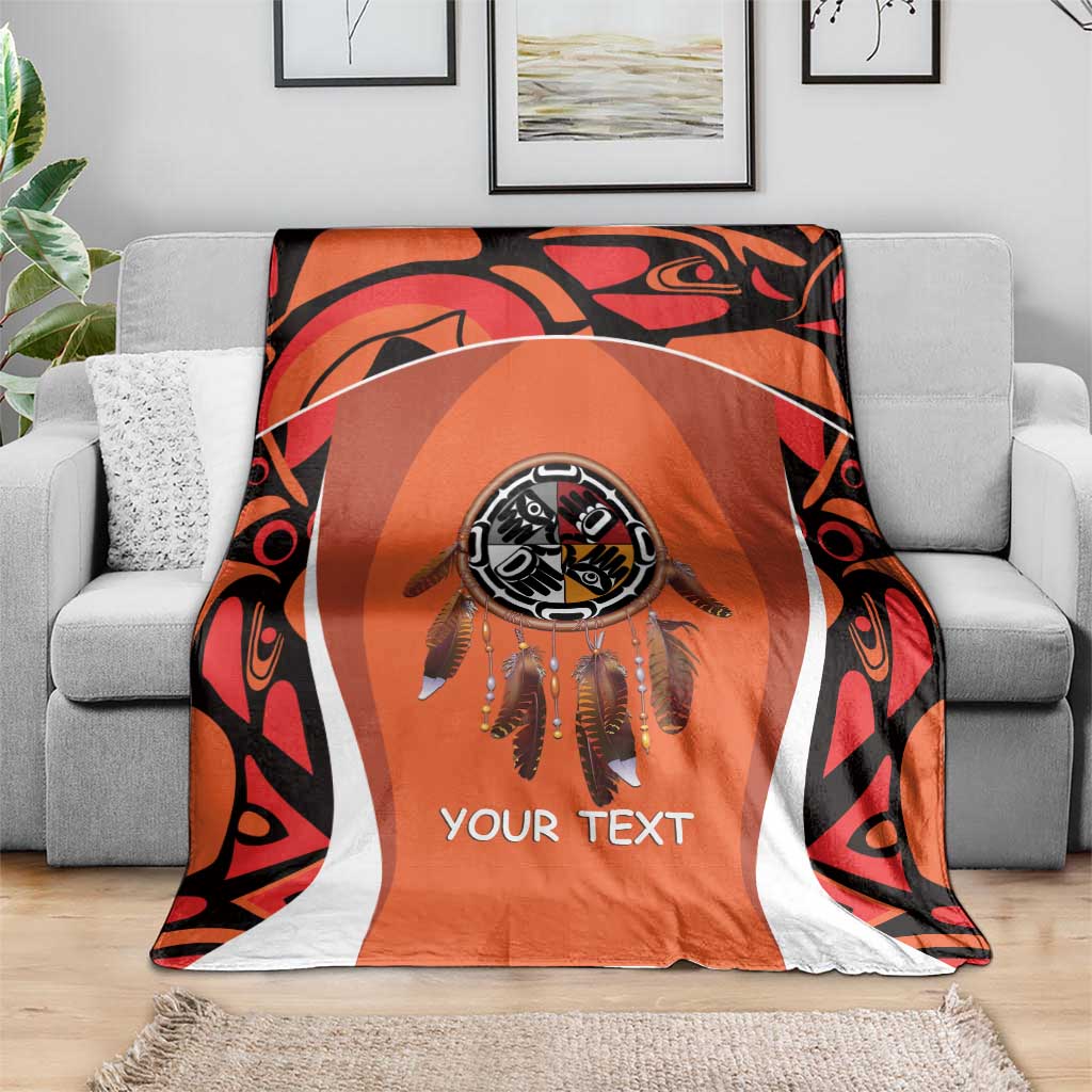 Personalized Orange Day Canada Blanket Honouring The Children Haida Pattern - Wonder Print Shop