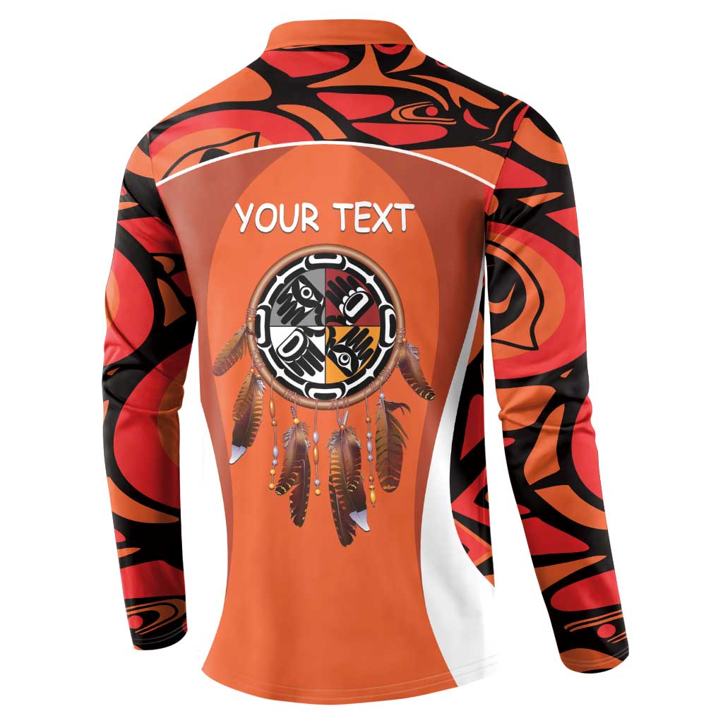 Personalized Orange Day Canada Button Sweatshirt Honouring The Children Haida Pattern - Wonder Print Shop