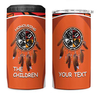 Personalized Orange Day Canada 4 in 1 Can Cooler Tumbler Honouring The Children Haida Pattern - Wonder Print Shop