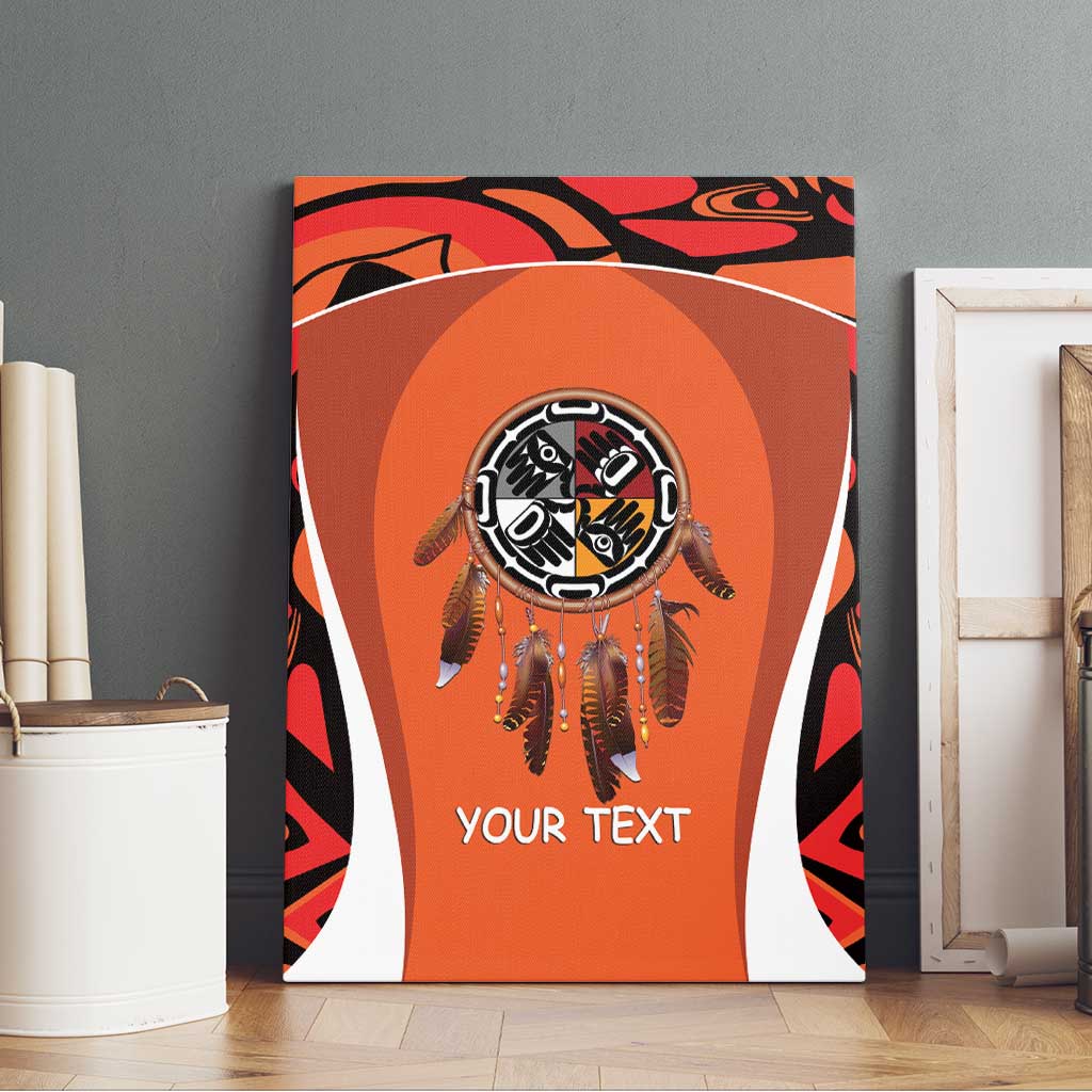 Personalized Orange Day Canada Canvas Wall Art Honouring The Children Haida Pattern - Wonder Print Shop