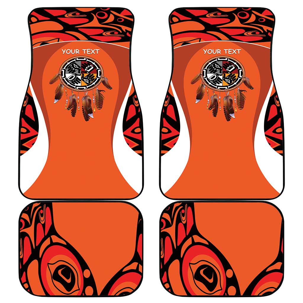Personalized Orange Day Canada Car Mats Honouring The Children Haida Pattern - Wonder Print Shop