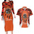 Personalized Orange Day Canada Couples Matching Long Sleeve Bodycon Dress and Hawaiian Shirt Honouring The Children Haida Pattern - Wonder Print Shop