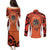 Personalized Orange Day Canada Couples Matching Puletasi and Long Sleeve Button Shirt Honouring The Children Haida Pattern - Wonder Print Shop
