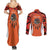 Personalized Orange Day Canada Couples Matching Summer Maxi Dress and Long Sleeve Button Shirt Honouring The Children Haida Pattern - Wonder Print Shop