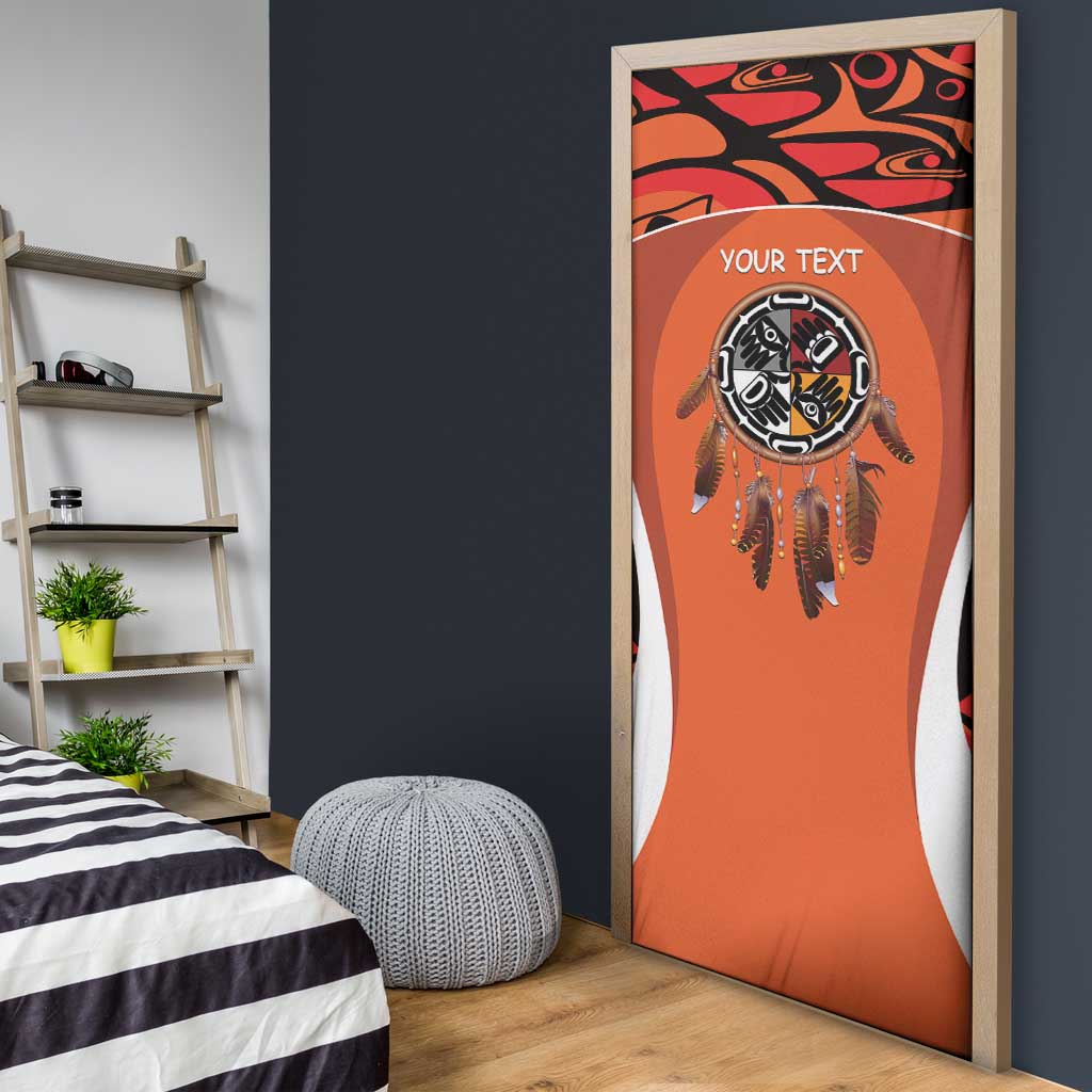 Personalized Orange Day Canada Door Cover Honouring The Children Haida Pattern - Wonder Print Shop