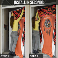 Personalized Orange Day Canada Door Cover Honouring The Children Haida Pattern - Wonder Print Shop