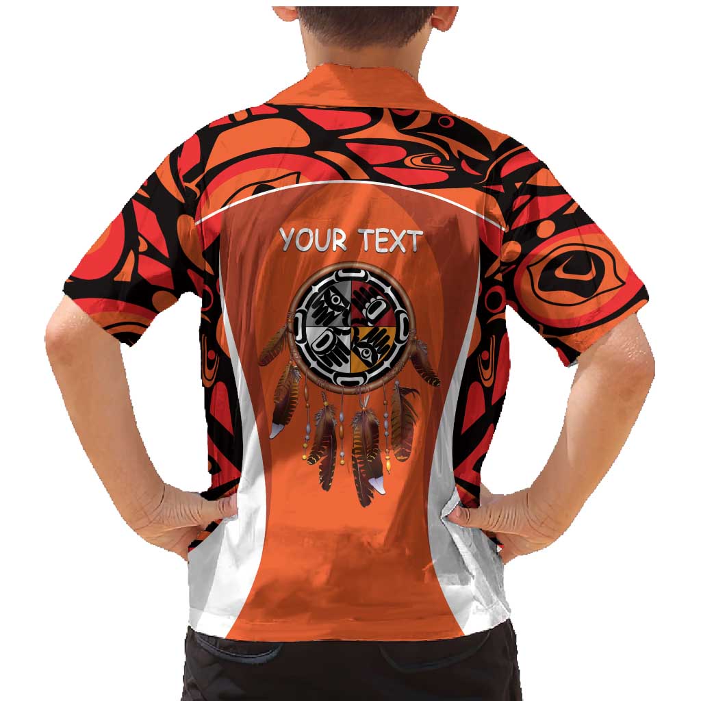 Personalized Orange Day Canada Family Matching Mermaid Dress and Hawaiian Shirt Honouring The Children Haida Pattern - Wonder Print Shop