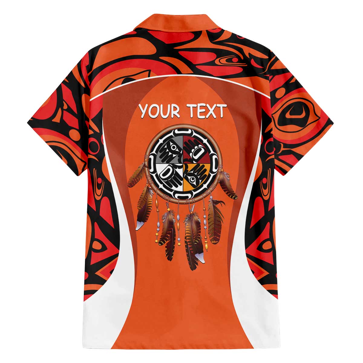 Personalized Orange Day Canada Family Matching Off The Shoulder Long Sleeve Dress and Hawaiian Shirt Honouring The Children Haida Pattern - Wonder Print Shop