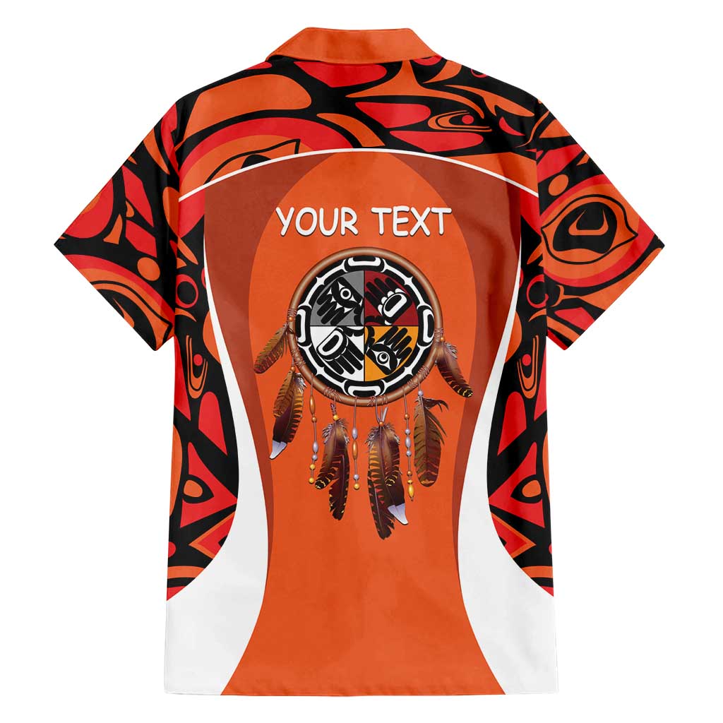 Personalized Orange Day Canada Family Matching Off Shoulder Short Dress and Hawaiian Shirt Honouring The Children Haida Pattern - Wonder Print Shop