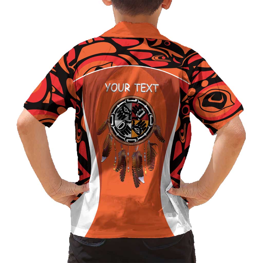 Personalized Orange Day Canada Family Matching Puletasi and Hawaiian Shirt Honouring The Children Haida Pattern - Wonder Print Shop