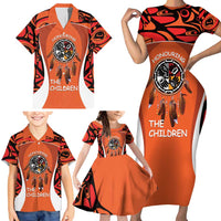 Personalized Orange Day Canada Family Matching Short Sleeve Bodycon Dress and Hawaiian Shirt Honouring The Children Haida Pattern - Wonder Print Shop