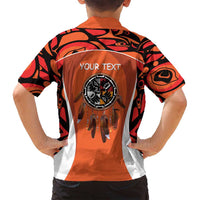 Personalized Orange Day Canada Family Matching Summer Maxi Dress and Hawaiian Shirt Honouring The Children Haida Pattern - Wonder Print Shop