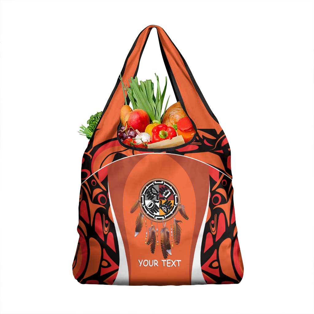 Personalized Orange Day Canada Grocery Bag Honouring The Children Haida Pattern - Wonder Print Shop