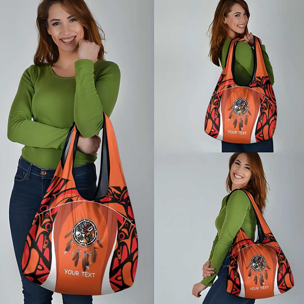 Personalized Orange Day Canada Grocery Bag Honouring The Children Haida Pattern - Wonder Print Shop