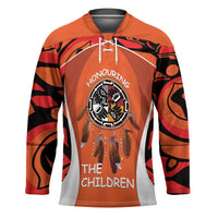 Personalized Orange Day Canada Hockey Jersey Honouring The Children Haida Pattern - Wonder Print Shop