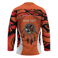 Personalized Orange Day Canada Hockey Jersey Honouring The Children Haida Pattern - Wonder Print Shop