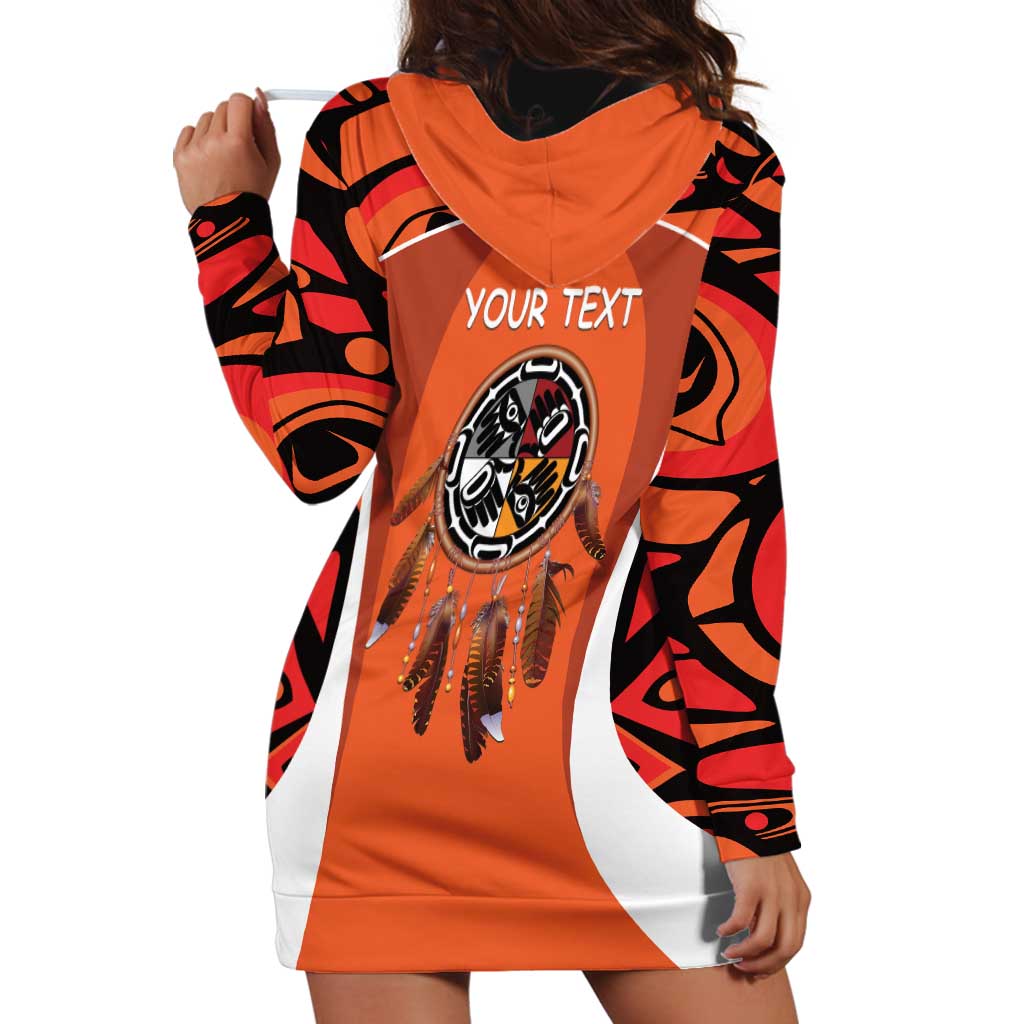 Personalized Orange Day Canada Hoodie Dress Honouring The Children Haida Pattern - Wonder Print Shop