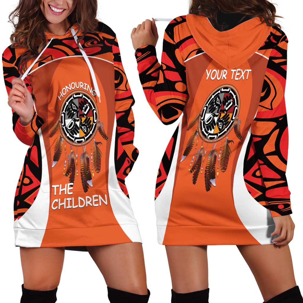 Personalized Orange Day Canada Hoodie Dress Honouring The Children Haida Pattern - Wonder Print Shop