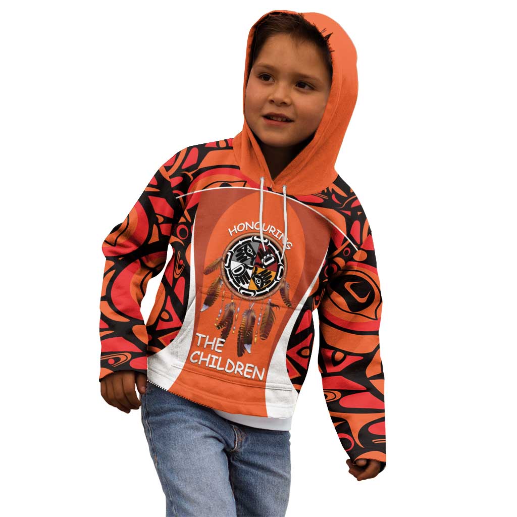 Personalized Orange Day Canada Kid Hoodie Honouring The Children Haida Pattern - Wonder Print Shop