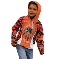 Personalized Orange Day Canada Kid Hoodie Honouring The Children Haida Pattern - Wonder Print Shop