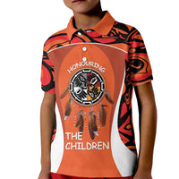 Personalized Orange Day Canada Kid Polo Shirt Honouring The Children Haida Pattern - Wonder Print Shop
