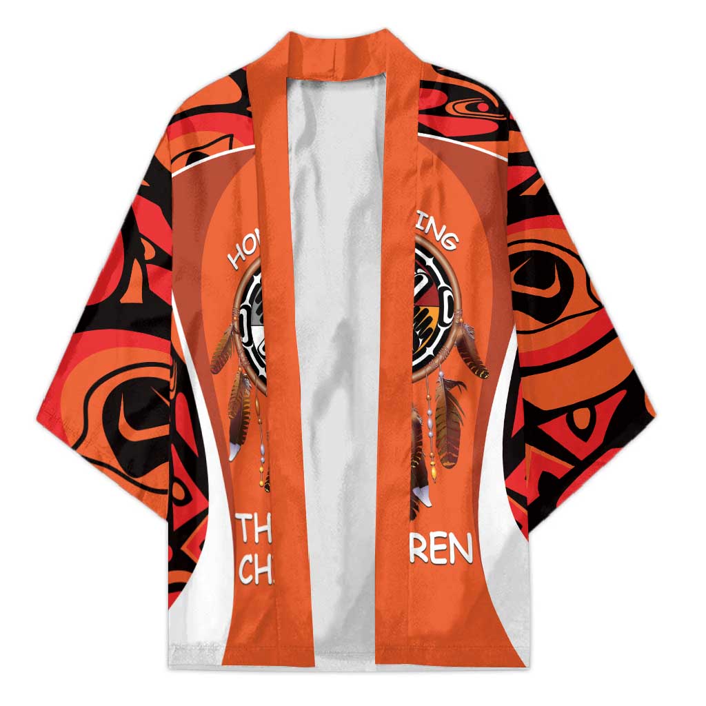 Personalized Orange Day Canada Kimono Honouring The Children Haida Pattern - Wonder Print Shop