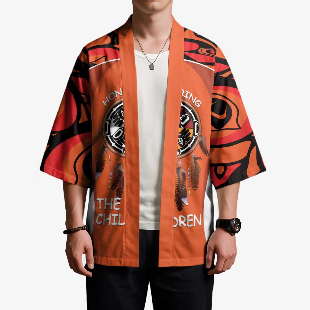 Personalized Orange Day Canada Kimono Honouring The Children Haida Pattern - Wonder Print Shop