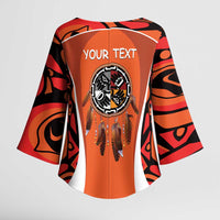 Personalized Orange Day Canada Kimono Sleeve Blouse Honouring The Children Haida Pattern - Wonder Print Shop