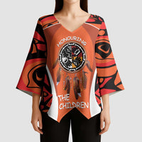 Personalized Orange Day Canada Kimono Sleeve Blouse Honouring The Children Haida Pattern - Wonder Print Shop