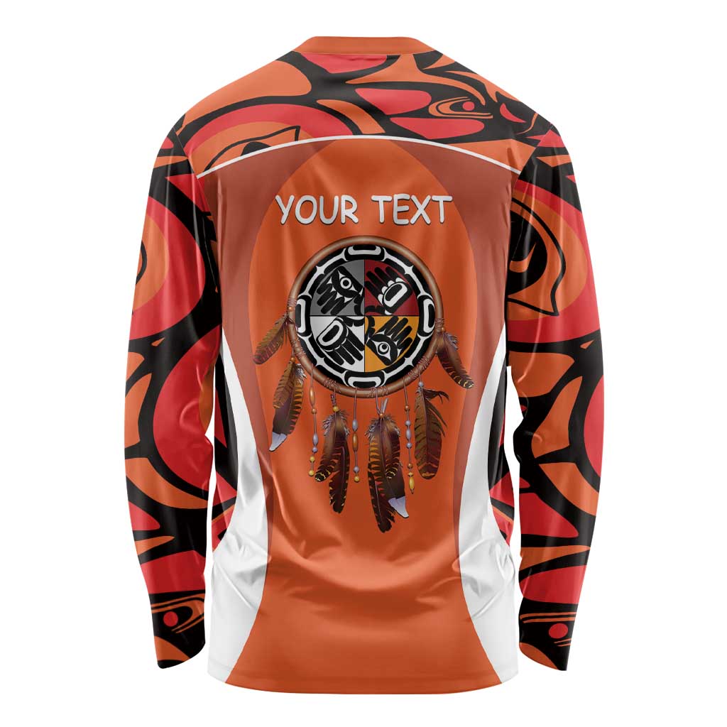 Personalized Orange Day Canada Long Sleeve Shirt Honouring The Children Haida Pattern - Wonder Print Shop
